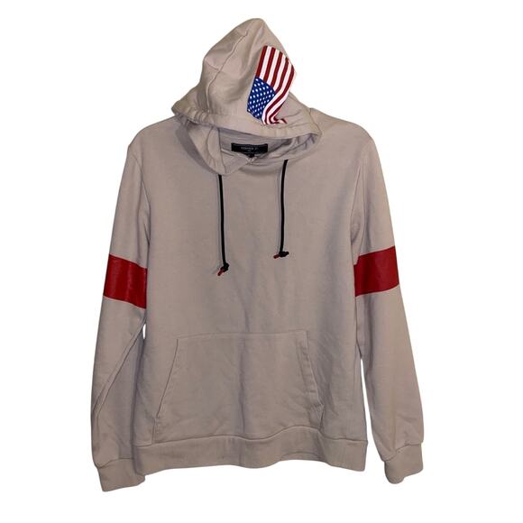 🦬FOREVER 21 men’s American flag hoodie size XS - Picture 1 of 4